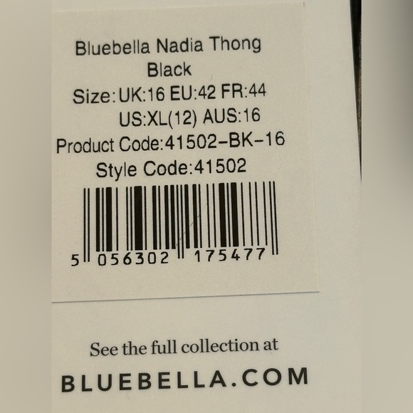 🎁🎁🎁Bluebella Nadia Thong Black XL New with tags - Picture 3 of 12
